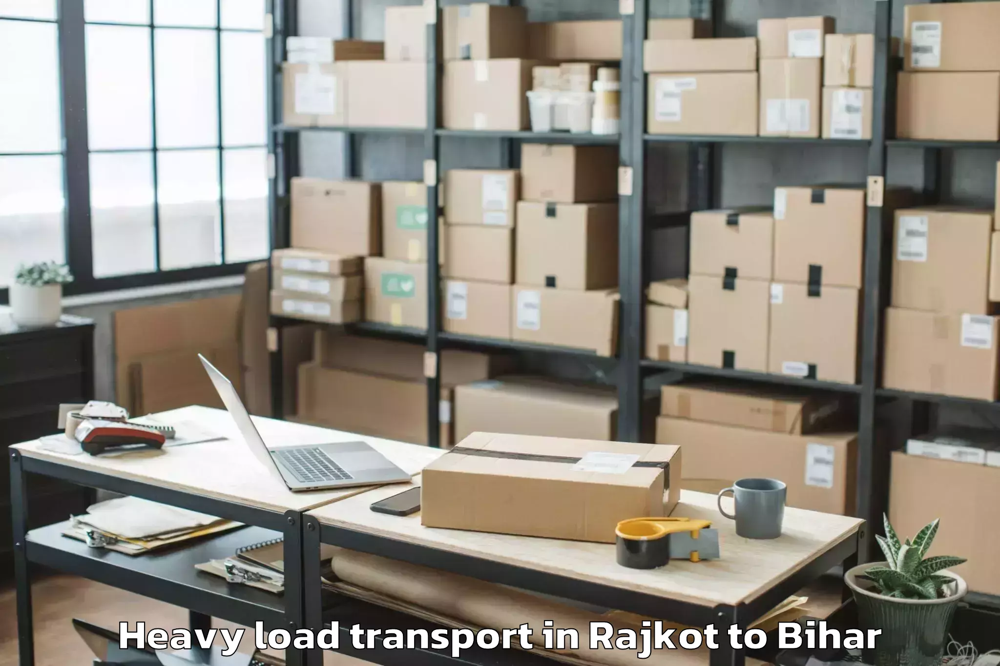 Book Rajkot to Mojharia Heavy Load Transport Online